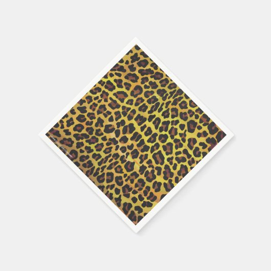 Serviette En Papier Impression léopard Brown et jaune (Coin)