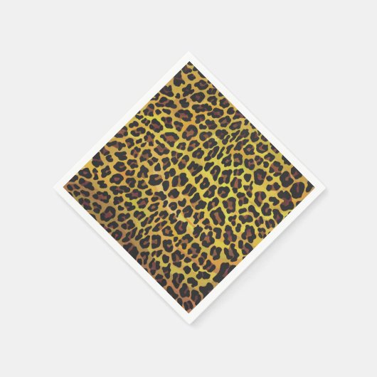 Serviette En Papier Impression léopard Brown et jaune (Coin)