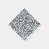 Serviette En Papier Impression léopard dessinée à la main bleue (Coin)