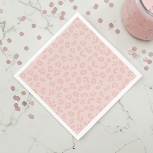Serviette En Papier Impression léopard en rose
