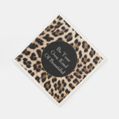Serviette En Papier Impression léopard noir marron crémeux (Coin)