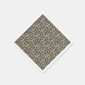 Serviette En Papier Impression léopard noir or (Coin)