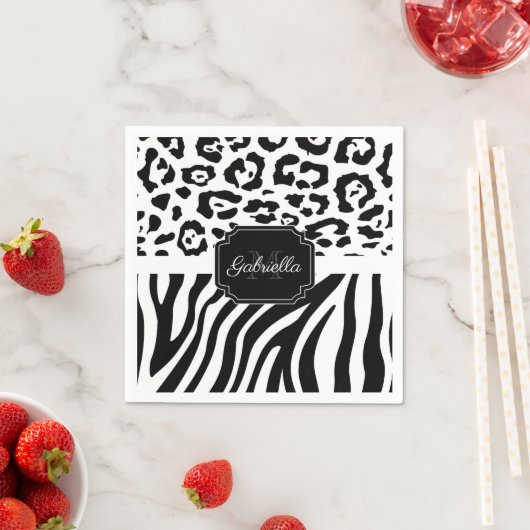 Serviette En Papier Impression Lepard / Impression Zebra (En situation)