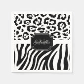 Serviette En Papier Impression Lepard / Impression Zebra (Devant)