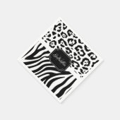 Serviette En Papier Impression Lepard / Impression Zebra (Coin)