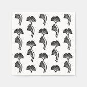 Serviette En Papier Impression Lino Feuille Gingko (Devant)