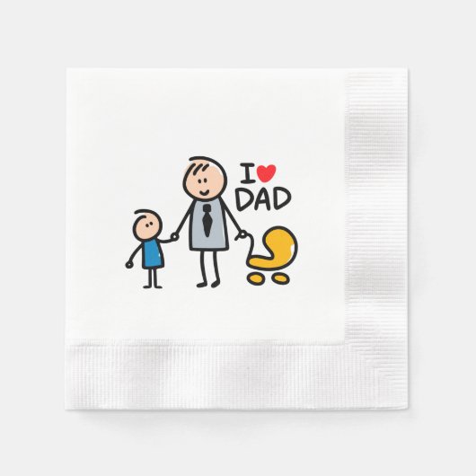 Serviette En Papier Impression Love Daddy (Devant)
