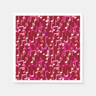 Serviette En Papier Impression musicale - bordeaux, multi