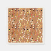 Serviette En Papier Impression musicale - Caramel Tan, Multi (Devant)