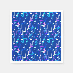 Serviette En Papier Impression musicale - indigo blue, multi
