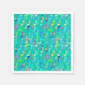 Serviette En Papier Impression musicale - turquoise, multi (Devant)
