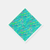 Serviette En Papier Impression musicale - turquoise, multi (Coin)