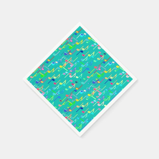 Serviette En Papier Impression musicale - turquoise, multi (Coin)