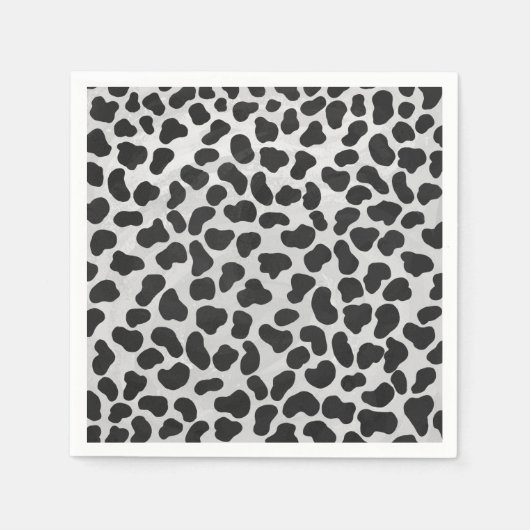 Serviette En Papier Impression noire et blanche dalmate (Devant)