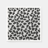 Serviette En Papier Impression noire et blanche dalmate (Devant)