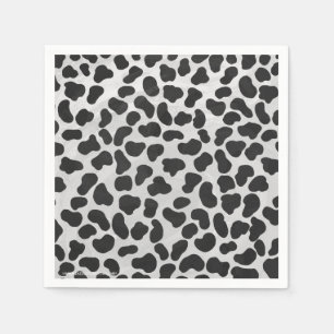 Serviette En Papier Impression noire et blanche dalmate