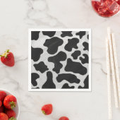 Serviette En Papier Impression noire et blanche de vache (En situation)