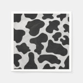 Serviette En Papier Impression noire et blanche de vache (Devant)