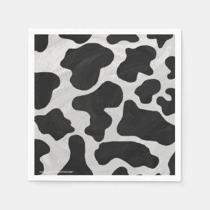 Serviette En Papier Impression noire et blanche de vache