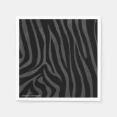 Serviette En Papier Impression noire et grise Zebra (Devant)