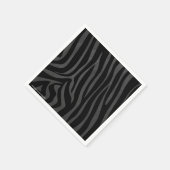 Serviette En Papier Impression noire et grise Zebra (Coin)