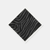 Serviette En Papier Impression noire et grise Zebra (Coin)