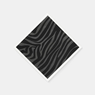Serviette En Papier Impression noire et grise Zebra