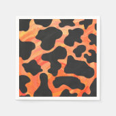 Serviette En Papier Impression noire et orange de vache (Devant)
