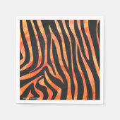 Serviette En Papier Impression noire et orange Zebra (Devant)