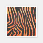 Serviette En Papier Impression noire et orange Zebra (Devant)