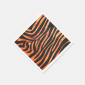 Serviette En Papier Impression noire et orange Zebra (Coin)