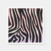 Serviette En Papier Impression noire et rose Zebra (Devant)