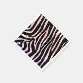 Serviette En Papier Impression noire et rose Zebra (Coin)