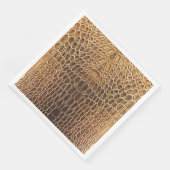 Serviette En Papier Impression peau d'alligator marron clair (Coin)