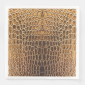 Serviette En Papier Impression peau d'alligator marron clair (Devant)