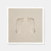 Serviette En Papier Impression pieds nus dans le sable (Devant)