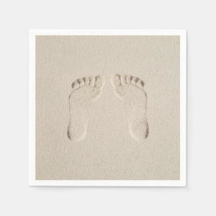 Serviette En Papier Impression pieds nus dans le sable
