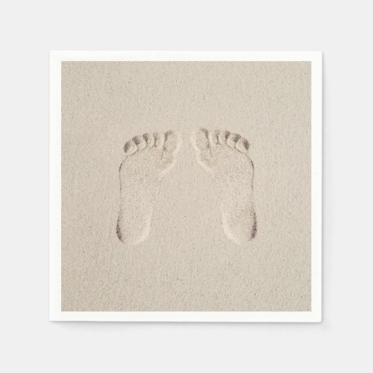 Serviette En Papier Impression pieds nus dans le sable (Devant)