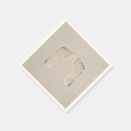 Serviette En Papier Impression pieds nus dans le sable (Coin)