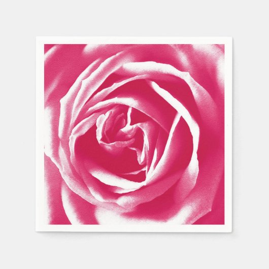 Serviette En Papier Impression rose en satin rose (Devant)