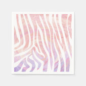 Serviette En Papier Impression rose et blanc Zebra (Devant)