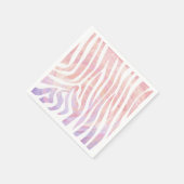 Serviette En Papier Impression rose et blanc Zebra (Coin)