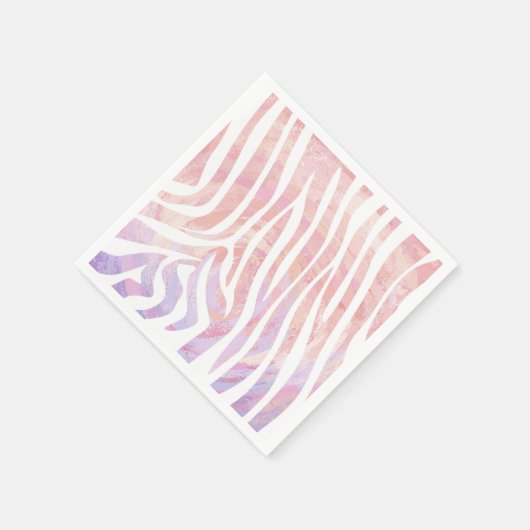 Serviette En Papier Impression rose et blanc Zebra (Coin)