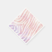Serviette En Papier Impression rose et blanc Zebra (Coin)