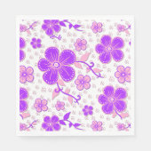 Serviette En Papier Impression simple de fleurs à l'aquarelle violette (Devant)