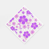 Serviette En Papier Impression simple de fleurs à l'aquarelle violette (Coin)