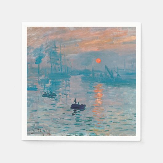 Serviette En Papier Impression Sunrise Claude Monet (Devant)