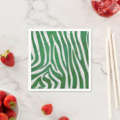 Serviette En Papier Impression verte et blanche Zebra (En situation)