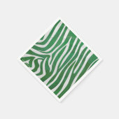Serviette En Papier Impression verte et blanche Zebra (Coin)