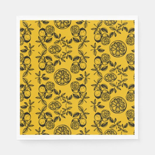 Serviette En Papier Impression vintage d'agrumes (Devant)